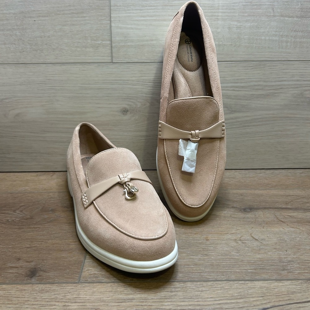 Giani Bernini LESLEES Blue Cushioned Footbed Suede Loafers Shoes floor model 9.5